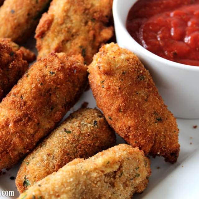 Jalapeño Poppers with Marinara Sauce.