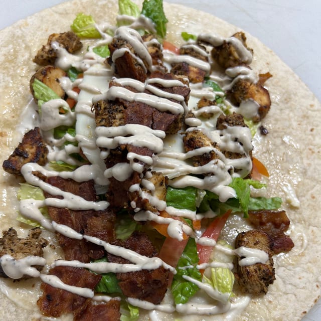 W.5 Chicken Caesar Wrap with Fries.
