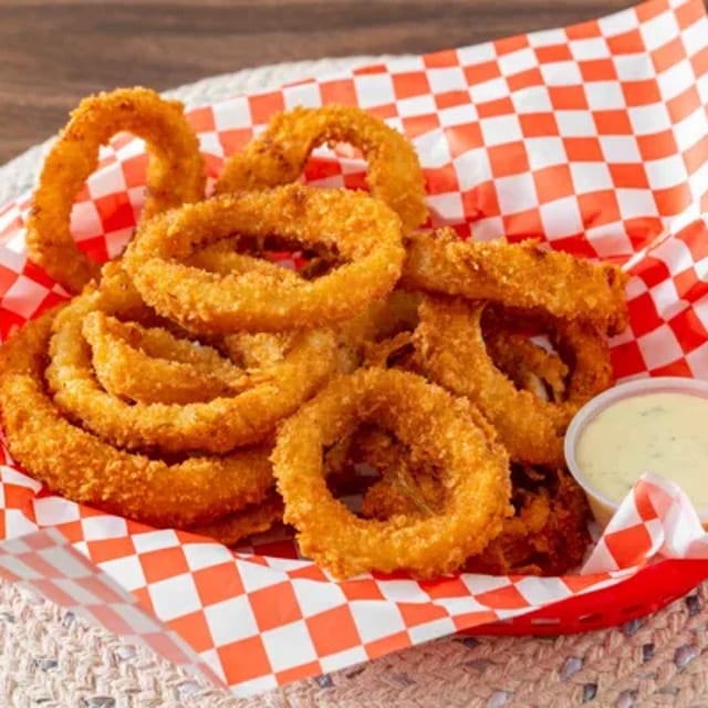 Onion Rings with Tartar Sauce.