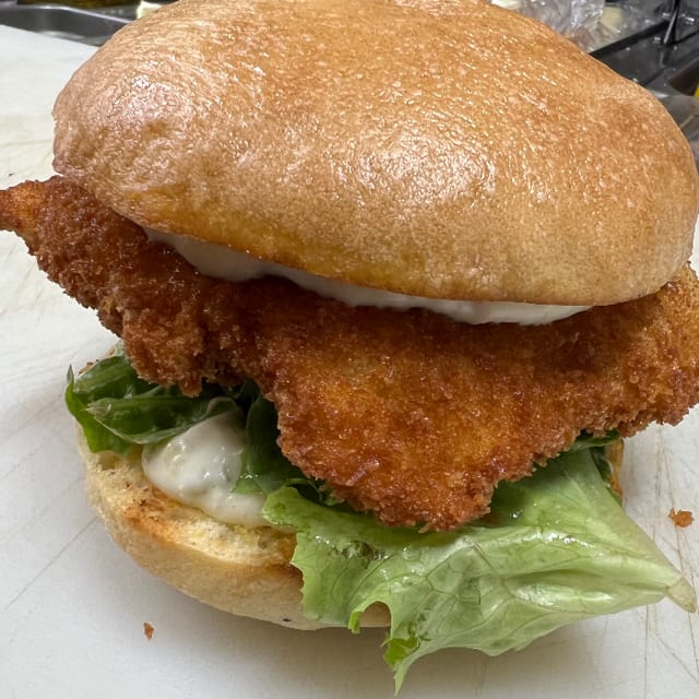 B19. Grilled Salmon Burger.