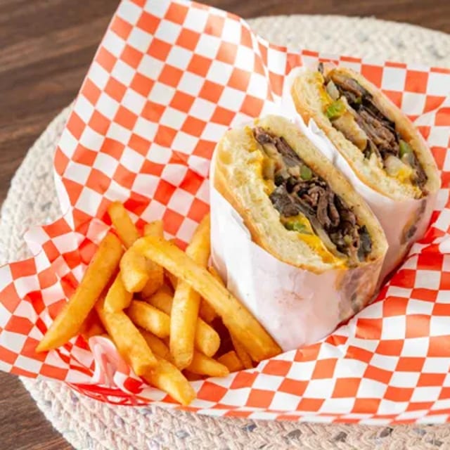H8. Philly Cheese with fries.