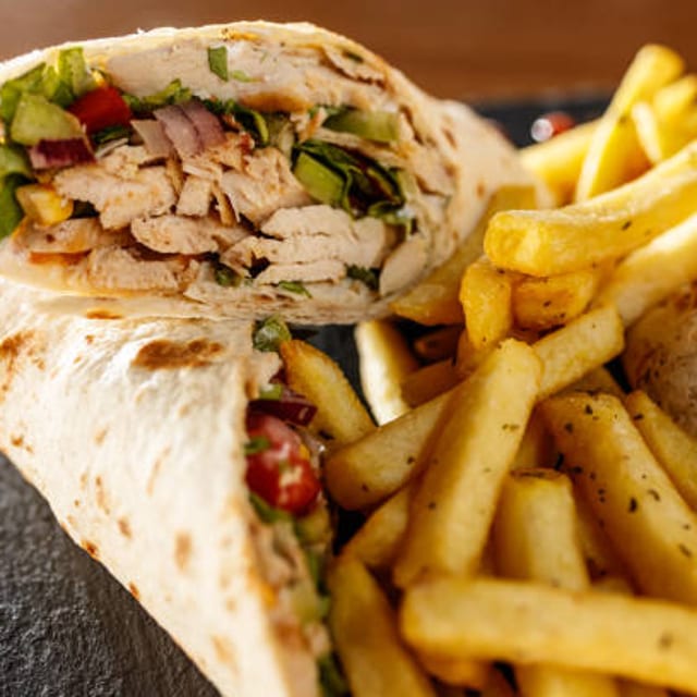 W.1 Turkey Wrap with Fries.