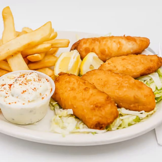 Fish & Chips Basket with Fries.