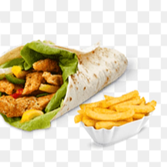 W.7 Veggie Wrap with Fries.